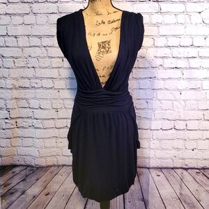 T-Bags Plunge Dress Navy Blue Size M NWOT